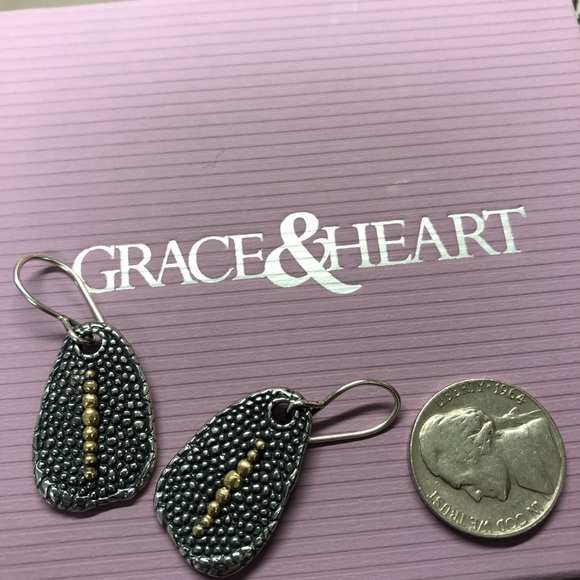 .925 sterling silver brass Radiant Ray Earrings - Picture 3 of 5